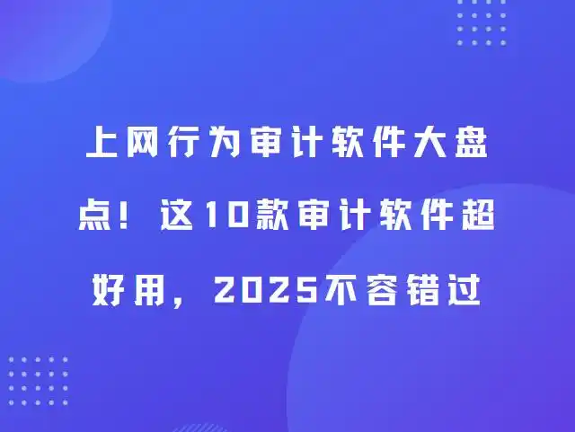网络软件_上网行为审计软件推荐_2025年最佳上网行为审计软件