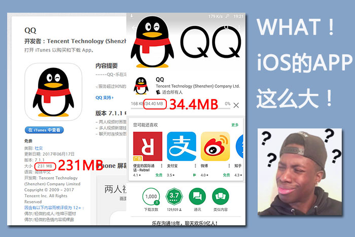 内存占用对比_iOS APP容量大于Android _ 安卓APP安装文件大小 