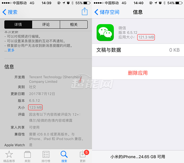  安卓APP安装文件大小 _内存占用对比_iOS APP容量大于Android 