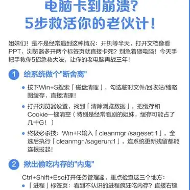 电脑卡顿修复_老电脑性能优化_电脑卡顿急救手册