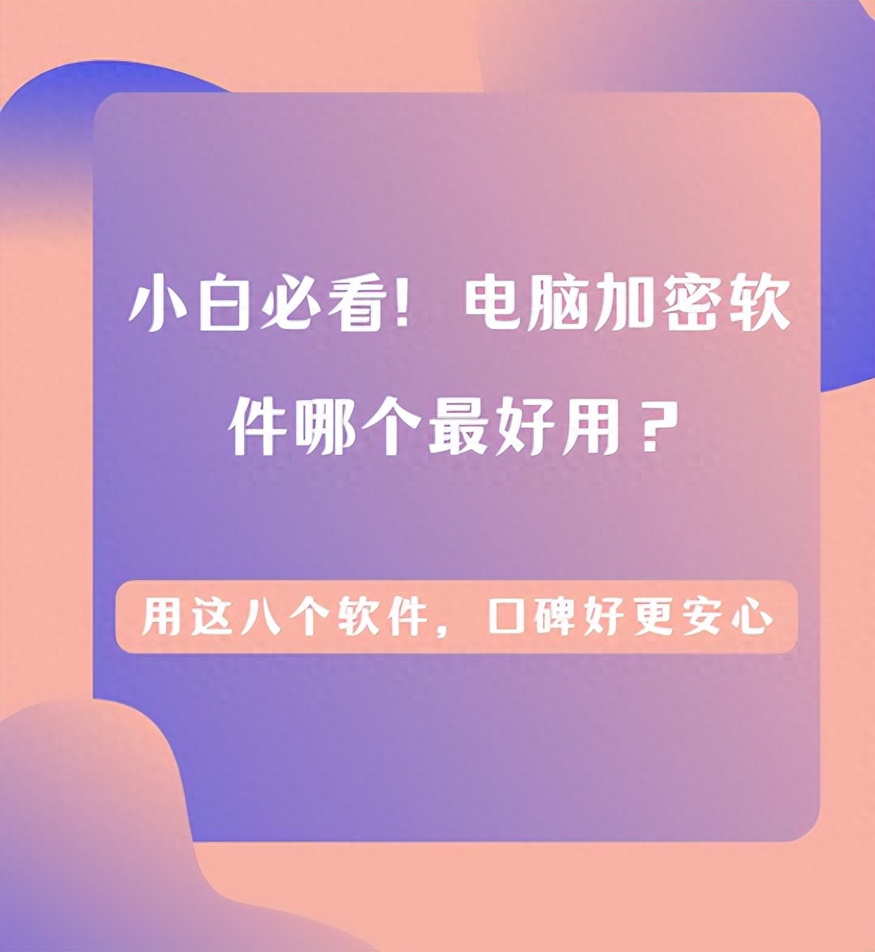电脑加密软件推荐_小白电脑加密软件_小白也能用的软件