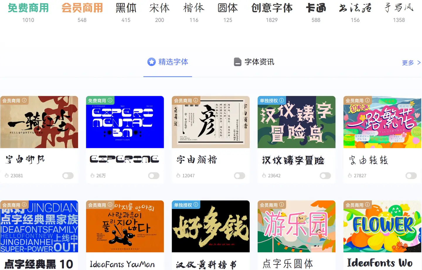 免费字体_字由免费商用字体平台_设计师无版权商用字体库